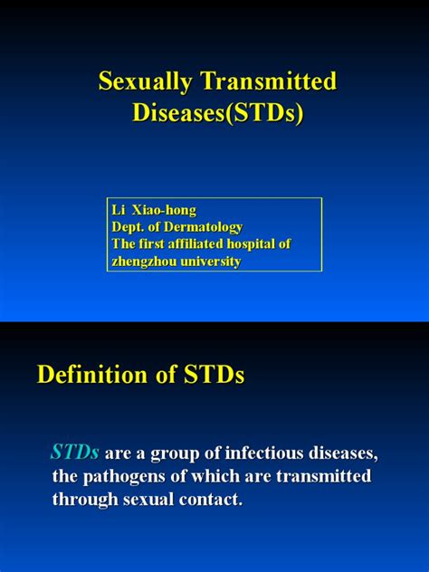 Sexually Transmitted Diseasesstds Sexually Transmitted Infection