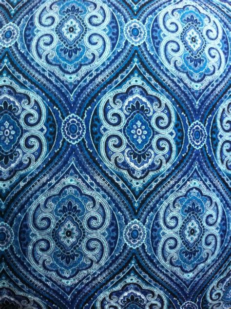 Blue Paisley Printing On Fabric Dots Art Blue Paisley