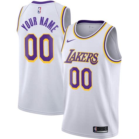 Nike Los Angeles Lakers White Swingman Custom Jersey Association Edition