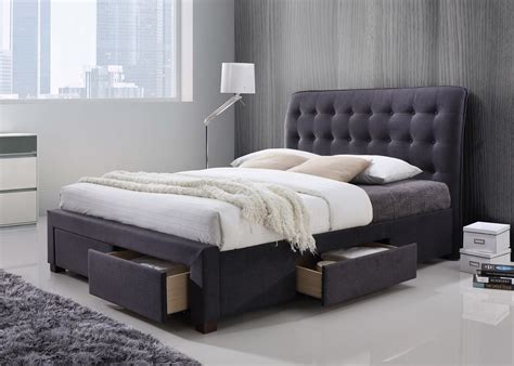 Dark Grey 4 Drawers Fabric Storage Bed Majestic Furnishings