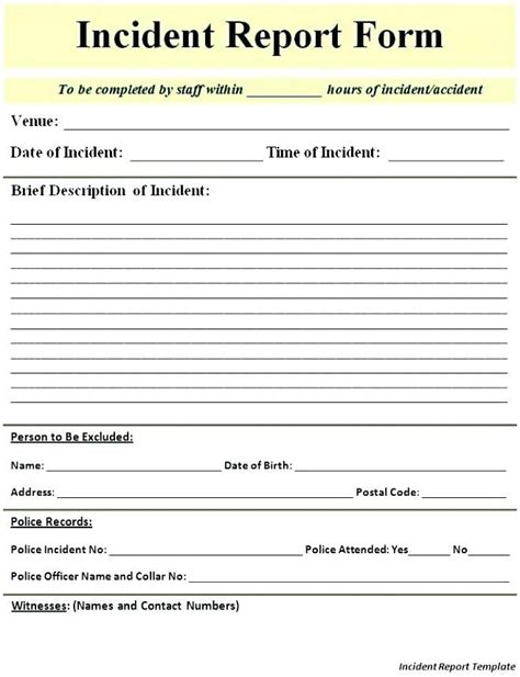 incident report form template   templates  templates