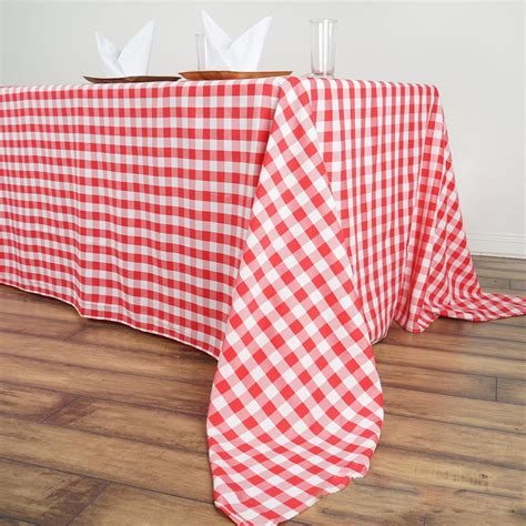 Buffalo Plaid Tablecloths 90x156 Rectangular Whitered