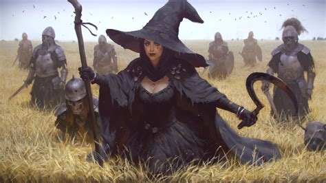 Fantasy Witch Necromancer Witch Hat Undead Field Girl Woman Armor