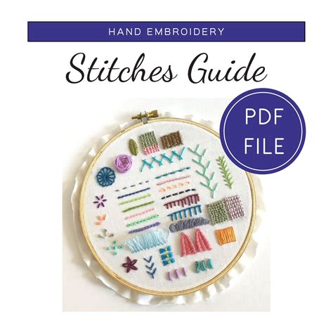 Hand Embroidery Stitches Guide Pdf Download How To Stitch Etsy Australia