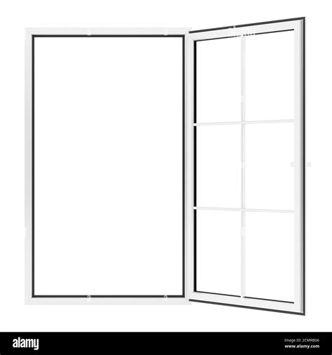 Open Window Isolated On White Background Stock Photo Alamy