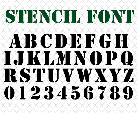 Check out our 5 inch stencils selection for the very best in unique or custom,. Stencil font svg Army font svg Stencil script svg Army | Etsy