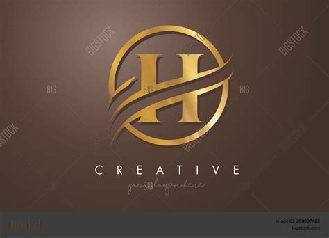 H Golden Letter Logo Vector & Photo (Free Trial) | Bigstock