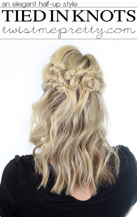 Just tie two strands of hair in a knot and secure with a clear tie. Tied In Knots - Twist Me Pretty