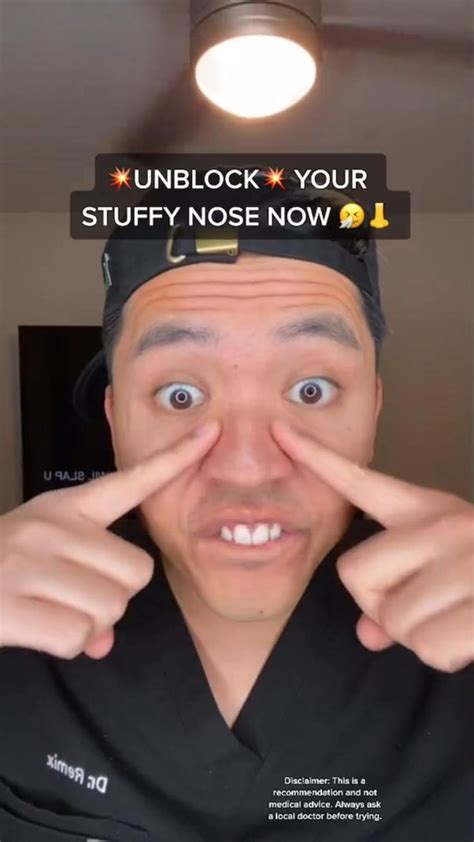 How To Unblock A Stuffy Nose In Seconds 👃🤧😌 How To Unblock Nose