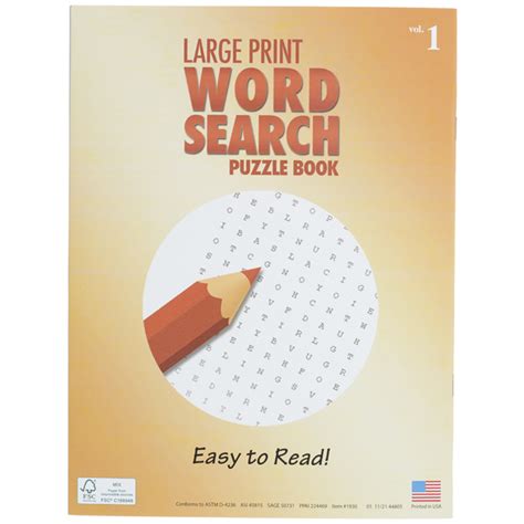 Large Print Word Search Puzzle Book Volume 1 131793 Ws 1