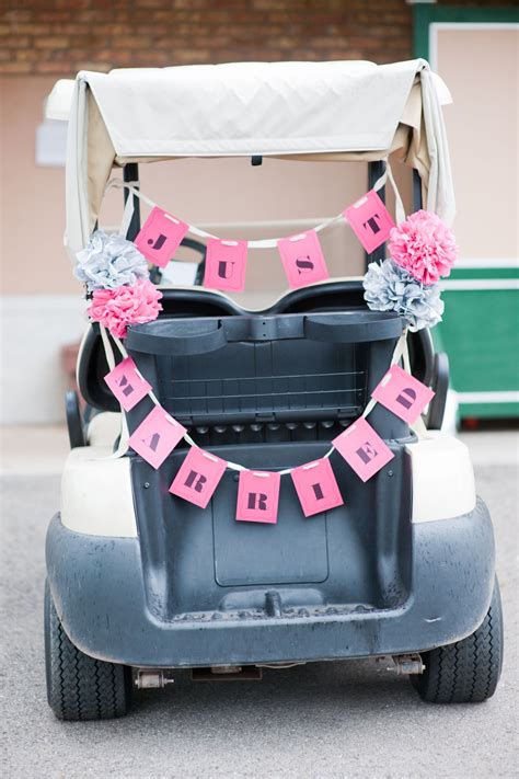 wedding golf cart | Wedding reception decorations, Wedding, Reception