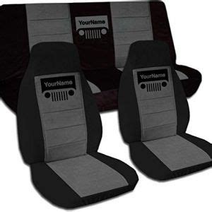 Two-Tone Jeep TJ Grill Seat Covers Add Own Logo 21 Colors Available