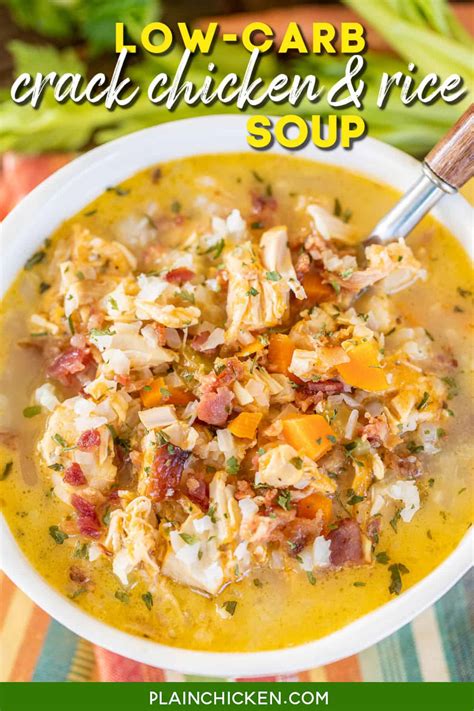 Low Carb Crack Chicken And Rice Soup Plain Chicken