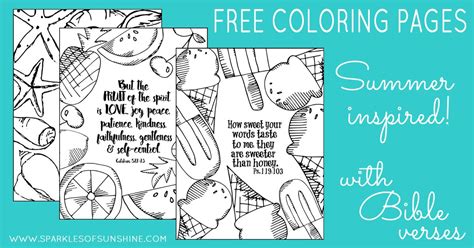 Summer Inspired Free Coloring Pages With Bible Verses - Sparkles of