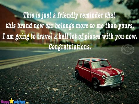 Congratulations wishes for buying a new car