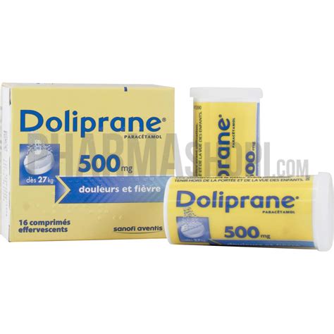 Ainsi, pour les douleurs légères et modérées, il faut utiliser du paracétamol, très utile aussi contre la fièvre et le rhume. Doliprane 500mg comprimé effervescent, boîte de 16 comprimés