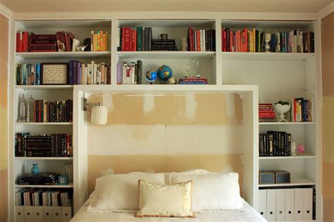 This bedroom shelves ideas designs, build outdoor storage designing services bedroom cupboard. Guest-Bedroom-Books-on-SHelves
