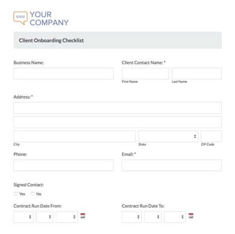 Client Onboarding Checklist Template Formstack