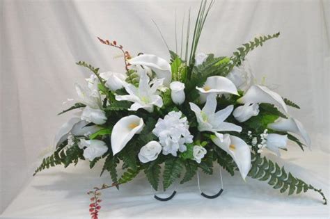 You can also choose from wedding, christmas, and earth day grave. cemetery saddle flower arrangements | No. 50066 White Lily ...