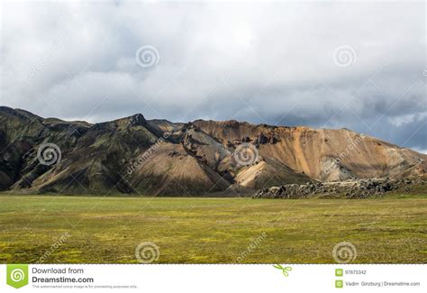 Valley National Park Landmannalaugar Iceland In The July Stock Photo