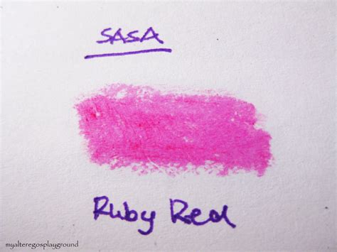 my alter ego s playground review swatch sasa shape and style lipstick in ruby red