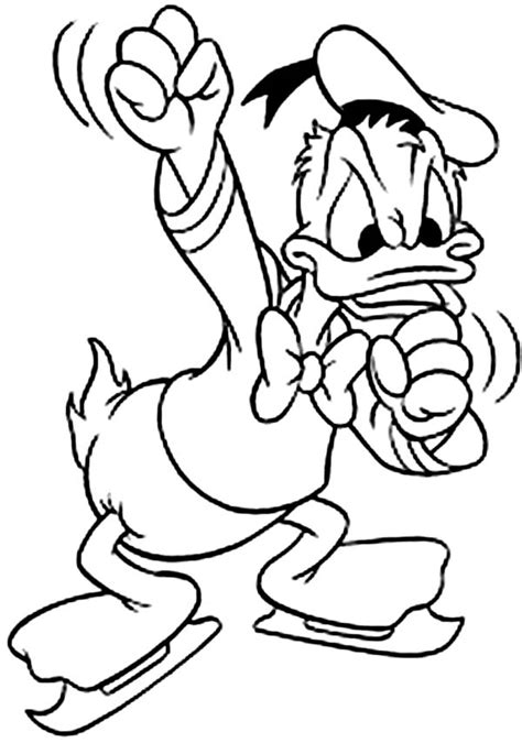 They're great for all ages. Donald Duck Ice Skating Coloring Pages - NetArt