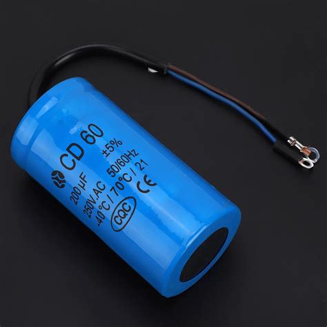 Ready Stock Cd60 Run Capacitor 250vac 200uf 5060hz With Wire Lead