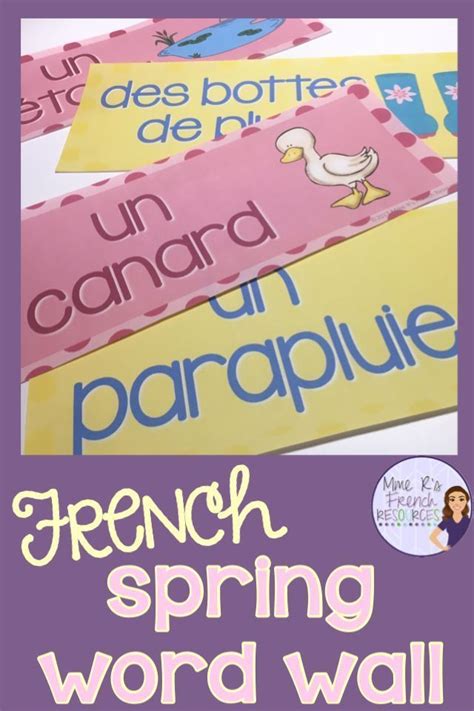 French spring vocabulary word wall/ Mur de mots - Le printemps ...
