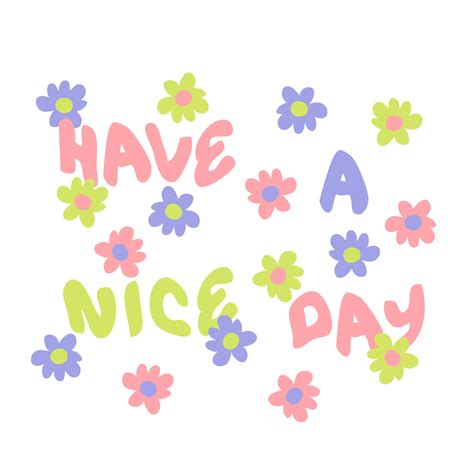 Have A Nice Day Slogan Print With Daisies In 1970s Style 9215652