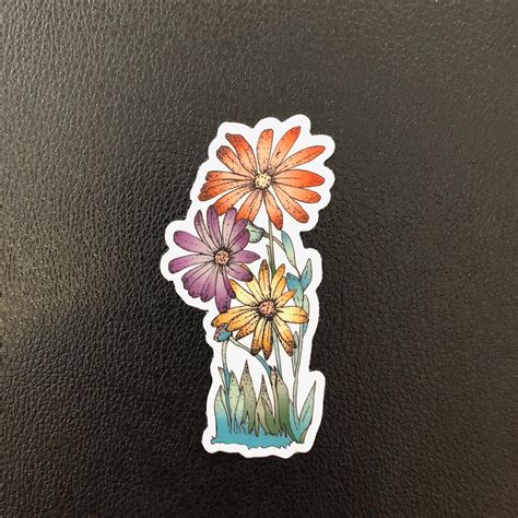 Flower Power Vinyl Flower Sticker Etsy