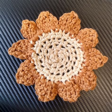 Sunflower Coaster Free Crochet Pattern