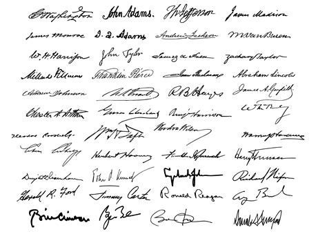 Personalities Of The Us Presidents Shown Through Their Signatures R