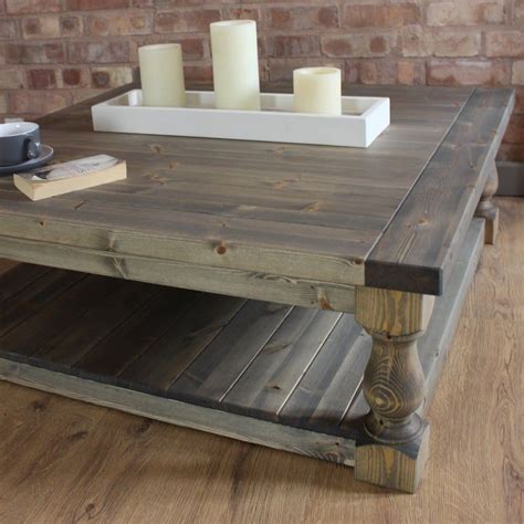 Farmhouse coffee tables are an essential element to any family room. Large Square Handmade Solid Pine Farmhouse Coffee Table ...