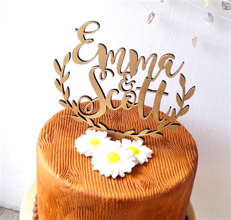Personalized Wedding Cake Topper Rustic Wedding Cake Topper Etsy