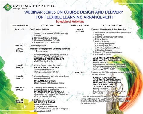 Webinar Series 2020 Course Design And Delivery For Flexible Learning