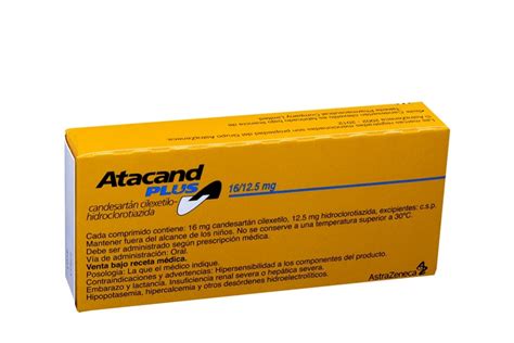 Each atacand plus 32/12.5 tablet contains candesartan cilexetil 32 mg and hydrochlorothiazide 12.5 mg as the active ingredients. Comprar Atacand Plus 16 / 12.5 mg Con 30 Comprimidos. En ...