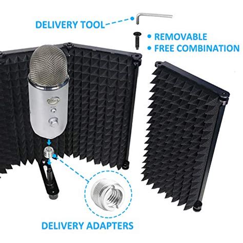 Mic Isolation Shield Portable Studio Acoustic Sound Shield With