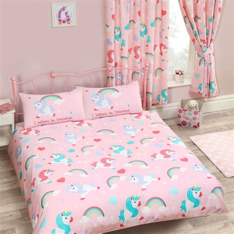 Unicorn rainbow teens kids girls bedspread quilted set 2 pcs twin. UNICORN DUVET COVER SETS KIDS GIRLS BEDDING - JUNIOR ...