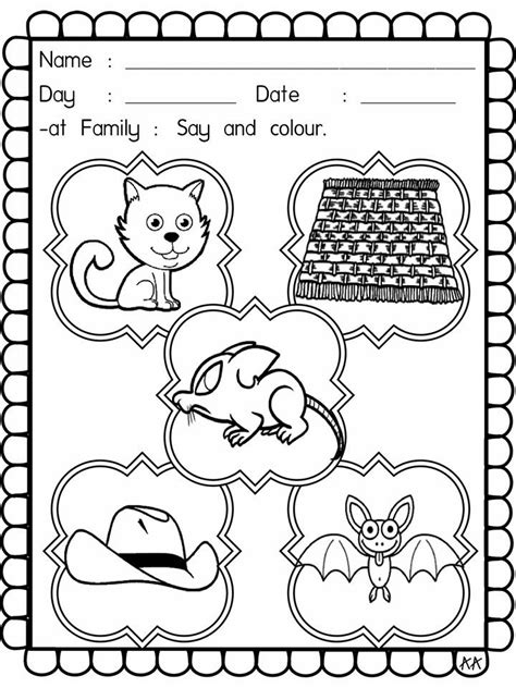 Mewarna Worksheet Lembaran Kerja Bahasa Inggeris Prasekolah Colourful