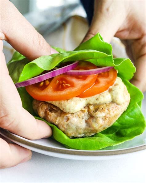 Serve on round lettuce leaves instead of buns. Healthy Chicken Burgers (Low-Carb & Paleo) - Kwilith