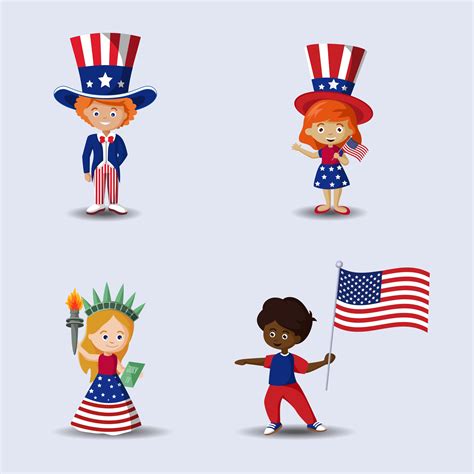 4th Of July Character Set 2389029 Vector Art at Vecteezy
