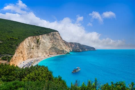 Porto Katsiki Beach Lefkada Greece Background High Quality Free