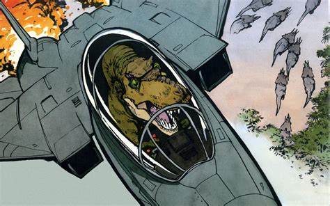 Calvin And Hobbes Comics Dinosaur Jet Military Wallpapers Hd