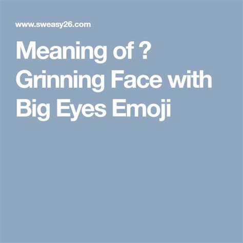 😃 Grinning Face With Big Eyes Emoji