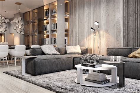 Modern Functional Apartment In Moscow On Behance Living Room Decor