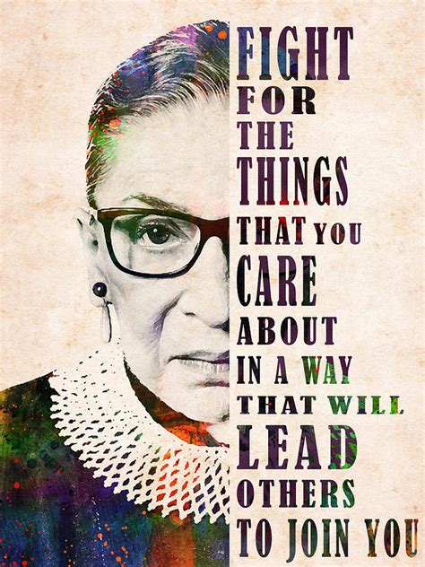 Ruth Bader Ginsburg Portrait And Quote Digital Art By Mihaela Pater