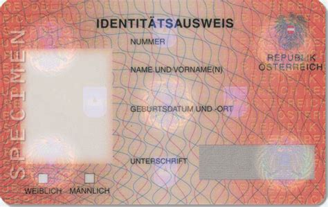 August gibt es in österreich neue personalausweise. Identitätsausweis