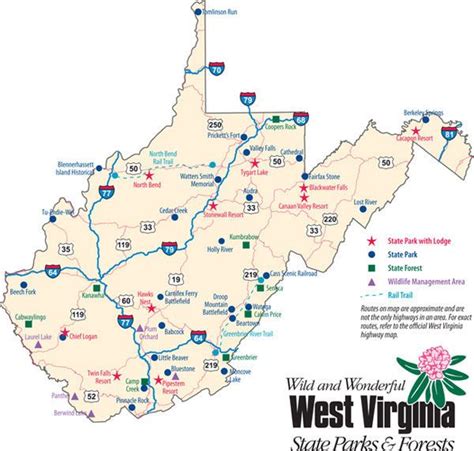 West Virginia State Parks And Forest Guide Wv State Map With Park