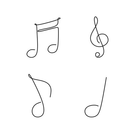 Music Note Symbol Vector Art Png Continuous Line Drawing Of Note Music