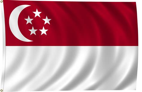 Con doble costura en los extremos y cinta y anillas en el lado del mástil. Flag of Singapore, 2011 | ClipPix ETC: Educational Photos ...